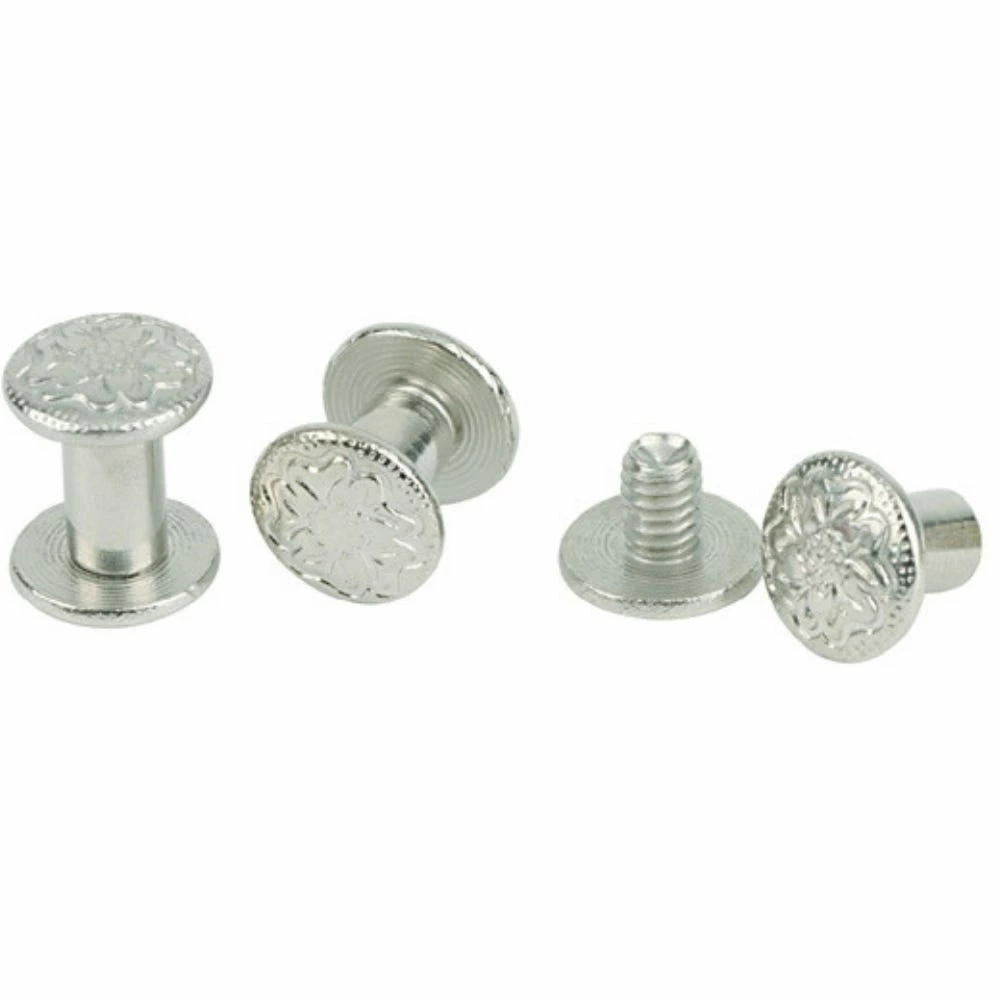 Weaver Leather Chicago Screw Handy Pack - floral Nickel Brass - 30-1100 - Screws 2 Weaver Leather Chicago Screw Handy Pack - floral Nickel Brass - 30-1100 - Screws - Image 2