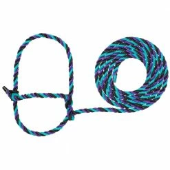 Weaver Leather Livestock Cattle Rope Halter Purple/Black/Teal - 35-7900-H36 - Cow Halters, Leads, & Barn Supplies