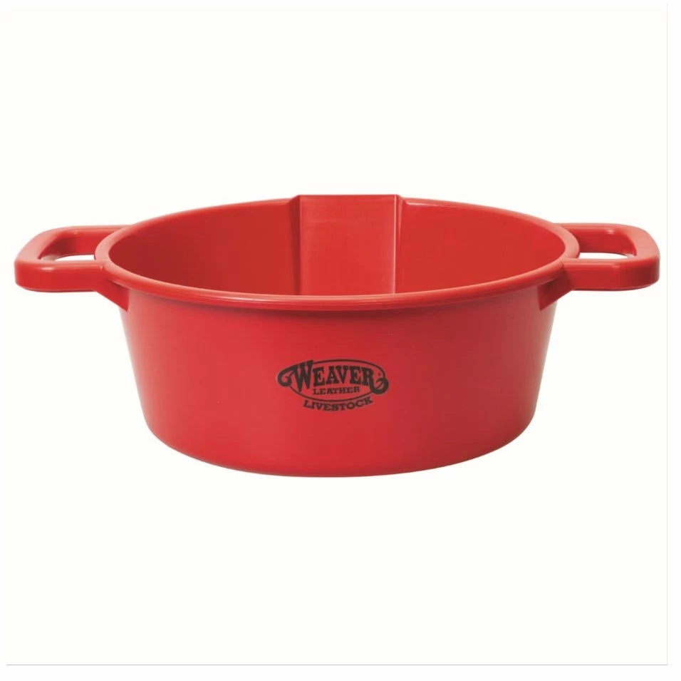 Weaver Leather Large Round Feed Pan, Red - 69-1073-RD - Barn & Trailer Supplies 1 Weaver Leather Large Round Feed Pan, Red - 69-1073-RD - Barn & Trailer Supplies